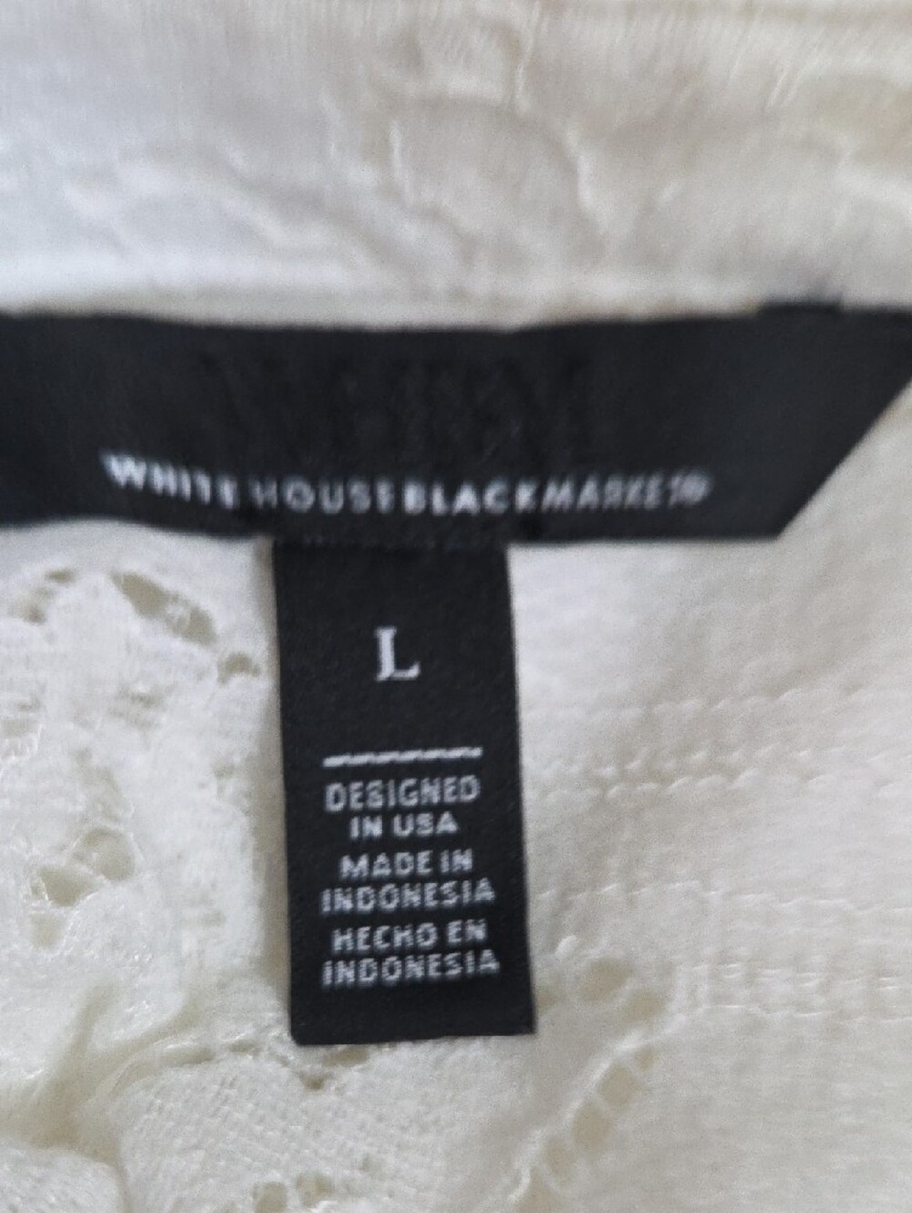 White House Black Market White Lace Button-Front Blouse - Picture 7 of 8